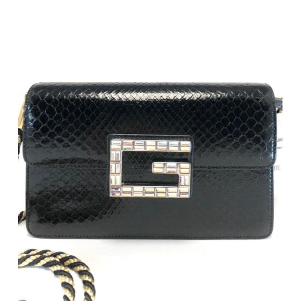 Gucci Broadway Small Snakeskin Black Python Skin … - image 4
